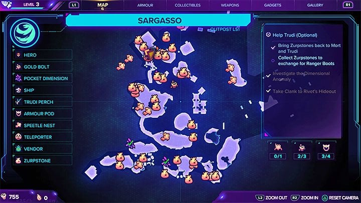 The quest doesn't end after delivering 15 Zurpstones - Ratchet & Clank Rift Apart: Return to Sargasso, Trudi - walkthrough - Sargasso - Ratchet & Clank Rift Apart Guide