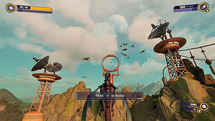 Remember that you can fly over the planet's surface to explore it more thoroughly - Ratchet & Clank Rift Apart: Return to Sargasso, Trudi - walkthrough - Sargasso - Ratchet & Clank Rift Apart Guide