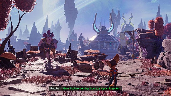 Soon after you start exploring planet Savali, you will encounter Mrs - Ratchet & Clank Rift Apart: Stopping the attack on the village - Savali - Ratchet & Clank Rift Apart Guide