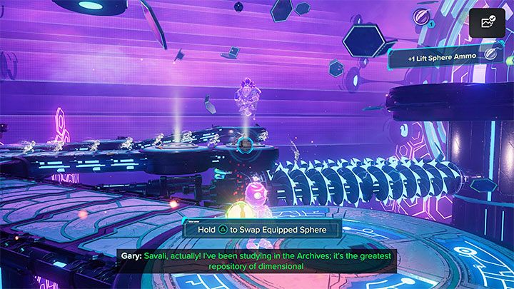 Start by getting two spheres - Ratchet & Clank Rift Apart: Clank, Sargasso - puzzle guide, list - Clank and Kit Riddles - Ratchet & Clank Rift Apart Guide