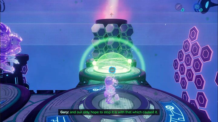 Reach the barricade shown in the picture and place the speed sphere in the slot just in front of it - Ratchet & Clank Rift Apart: Clank, Sargasso - puzzle guide, list - Clank and Kit Riddles - Ratchet & Clank Rift Apart Guide