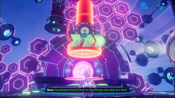 Return to the bottom and remove the spheres from the slots - Ratchet & Clank Rift Apart: Clank, Sargasso - puzzle guide, list - Clank and Kit Riddles - Ratchet & Clank Rift Apart Guide