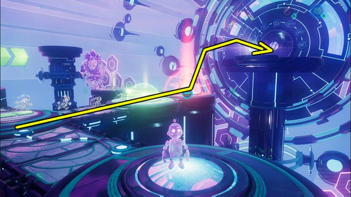 Reach the side pressure plate shown in picture no - Ratchet & Clank Rift Apart: Clank, Sargasso - puzzle guide, list - Clank and Kit Riddles - Ratchet & Clank Rift Apart Guide