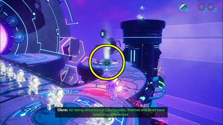 Bring the lift sphere near the starting point - Ratchet & Clank Rift Apart: Clank, Blizar Prime - puzzle guide, list - The riddles of Clank and Kit - Ratchet & Clank Rift Apart Guide