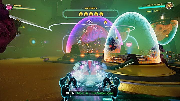 If you have correctly completed all scenes before the last one with Savali, the confrontation with the Master Virus will occur after destroying all the normal virus nests - Ratchet & Clank Rift Apart: Master Virus, Glitch scene - how to defeat? - Bosses - Ratchet & Clank Rift Apart Guide