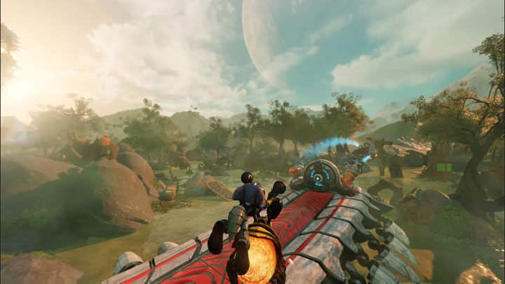 After lifting off, direct the chyzak to the top of Seekerpede to land on the boss - Ratchet & Clank Rift Apart: Seekerpede, Sargasso - how to beat the boss? - Bosses - Ratchet & Clank Rift Apart Guide