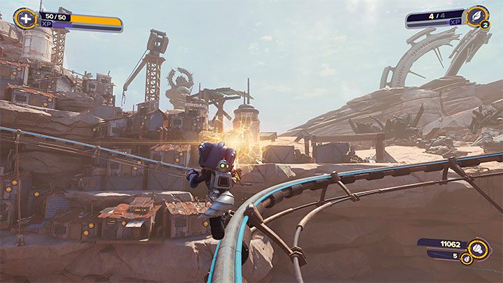 Later during the ride, take the opportunity to quickly pull into the rift from the screenshot above - Ratchet & Clank Rift Apart: Finding the Fixer and the Hurlshot - Torren IV - Ratchet & Clank Rift Apart Guide