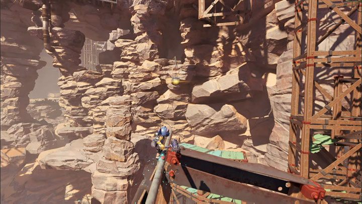 Be ready to grab onto the hook again and use the hurlshot (hold down L1) when you reach the end of the rail - Ratchet & Clank Rift Apart: Run away from Fixer - walkthrough - Torren IV - Ratchet & Clank Rift Apart Guide