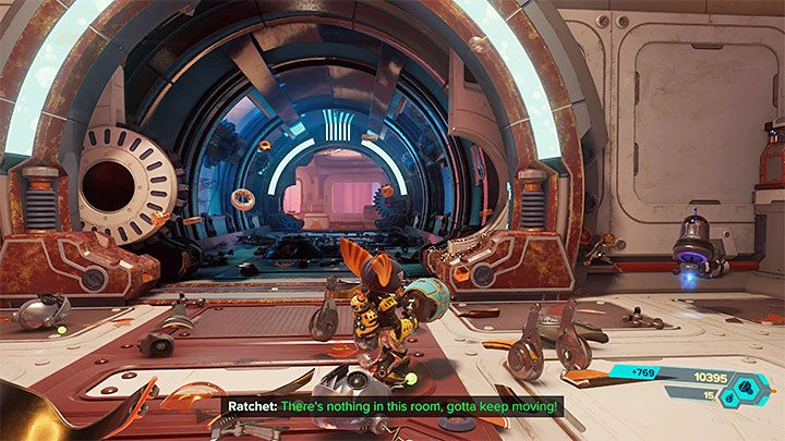 After a large explosion, Nefarious's machines will appear in the room, and you have to fight them - Ratchet & Clank Rift Apart: Repair the Rubion Forge - Cordelion - Ratchet & Clank Rift Apart Guide