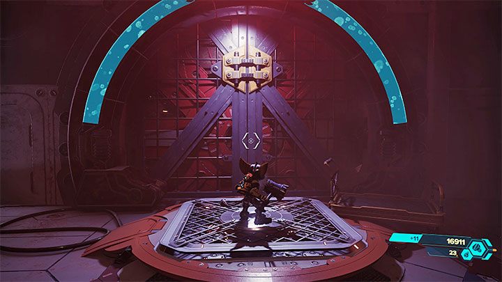 After you distract Juice with the broken Jelly Canister, stand on the next pressure plate - Ratchet & Clank Rift Apart: Repair the Rubion Forge - Cordelion - Ratchet & Clank Rift Apart Guide