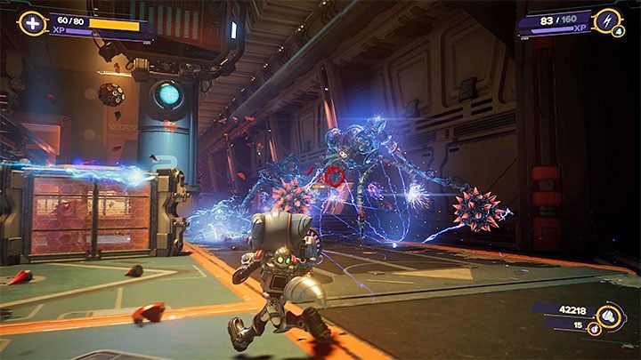 In the Prisoner Transfer Centre, you will encounter more machines - Ratchet & Clank Rift Apart: Find Ratchet and Kit - walkthrough - Viceron - Ratchet & Clank Rift Apart Guide