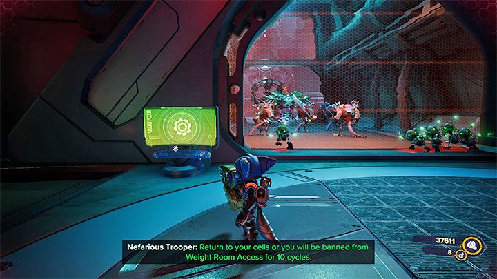 You will receive the mission objective after you sabotage the reactor in prison and return to the room with the reactor - Ratchet & Clank Rift Apart: Follow the cell - Viceron - Ratchet & Clank Rift Apart Guide