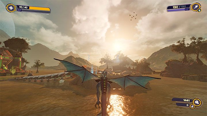 The second unique mode of transportation is Trudi, a friendly, flying monster - Ratchet & Clank Rift Apart: Means of Transport - Basics - Ratchet & Clank Rift Apart Guide