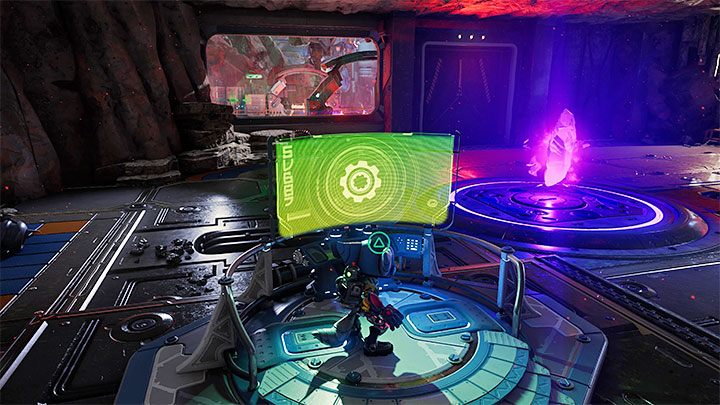 Hitting the blizon will allow you to travel to a dimension before the cataclysm - Ratchet & Clank Rift Apart: Overriding the lockdown and getting to the Miners - walkthrough - Blizar Prime - Ratchet & Clank Rift Apart Guide