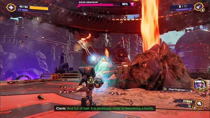 The best way of attacking the Dropship is to use use strong firearms and such stuff as Negatron Collider - Ratchet & Clank Rift Apart: Obtaining the Phase Quartz and Escape - Blizar Prime - Ratchet & Clank Rift Apart Guide
