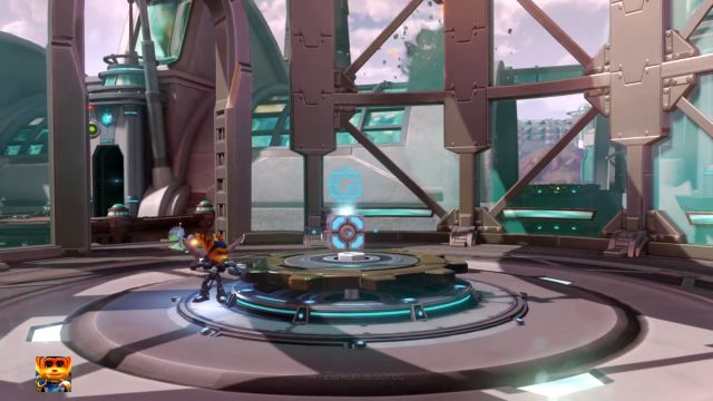 Use the mechanism to rotate the building. - Ratchet & Clank: Planet Kalebo 3 - Walkthrough - Walkthrough - Ratchet and Clank Game Guide & Walkthrough