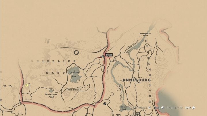 These bones are located in the place between Annesburgh and OCreaghs Run - Red Dead Redemption 2: Dinosaur Bones - where to find all of them? Maps - Red Dead Redemption 2: Dinosaur bones and Rock Carvings - Red Dead Redemption 2 Guide