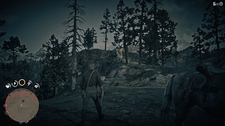 The bones are atop the large stone, the one on top of the hill - Red Dead Redemption 2: Dinosaur Bones - where to find all of them? Maps - Red Dead Redemption 2: Dinosaur bones and Rock Carvings - Red Dead Redemption 2 Guide