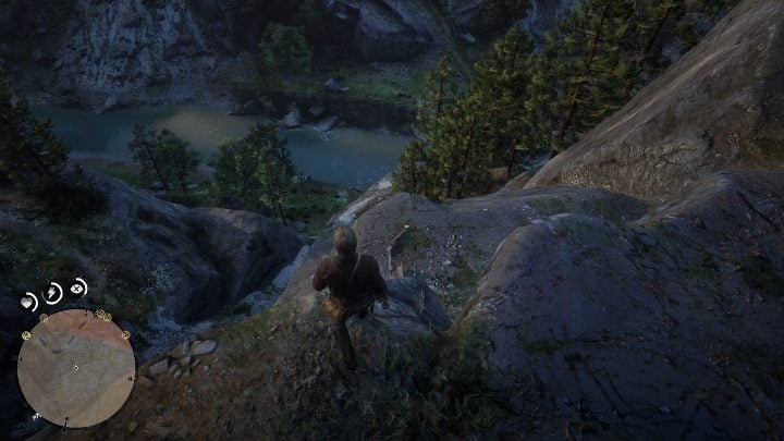 To get this bone you have to jump down on the stone ledge - Red Dead Redemption 2: Dinosaur Bones - where to find all of them? Maps - Red Dead Redemption 2: Dinosaur bones and Rock Carvings - Red Dead Redemption 2 Guide