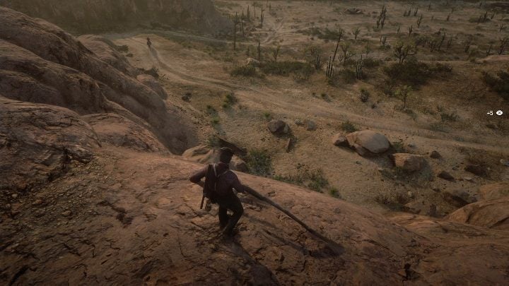 The bone is on the hillside, right next to the cliff - Red Dead Redemption 2: Dinosaur Bones - where to find all of them? Maps - Red Dead Redemption 2: Dinosaur bones and Rock Carvings - Red Dead Redemption 2 Guide
