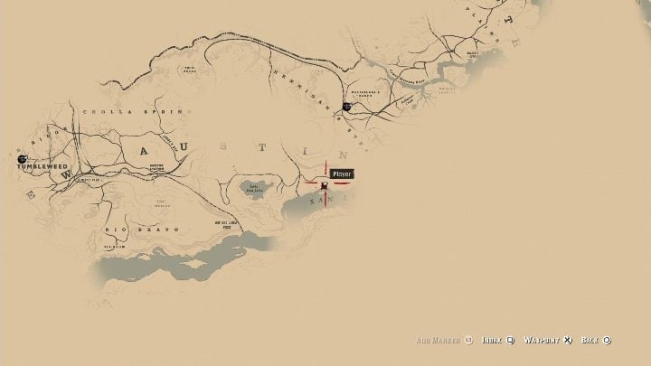 This bone is in the south-west part of New Austin, west of Lake Don Julio - Red Dead Redemption 2: Dinosaur Bones - where to find all of them? Maps - Red Dead Redemption 2: Dinosaur bones and Rock Carvings - Red Dead Redemption 2 Guide
