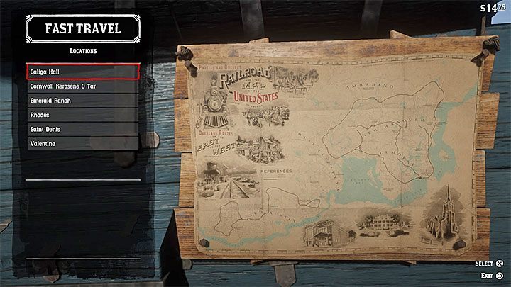 From now on you can use the map to fast travel from the gang hideout - Red Dead Redemption 2: Fast travel - how to use? - Red Dead Redemption 2: Exploring the game world - Red Dead Redemption 2 Guide