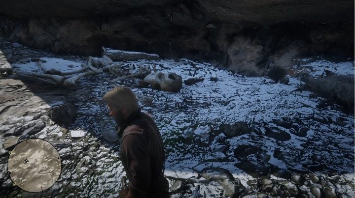 In order to reach the Carving, you must first climb up to the top, from there you will see a huge skeleton - Red Dead Redemption 2: Rock carvings - where to find all of them? Maps - Red Dead Redemption 2: Dinosaur bones and Rock Carvings - Red Dead Redemption 2 Guide