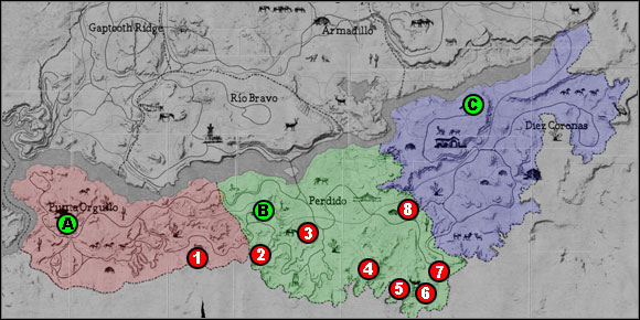 1 - Maps - Bounty Hunting - Maps - Red Dead Redemption - Game Guide and Walkthrough