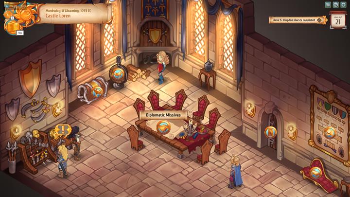 Diplomatic problems from the gameworld can be considered in the castle. - Diplomacy - City Management - Regalia: Of Man and Monarchs Game Guide