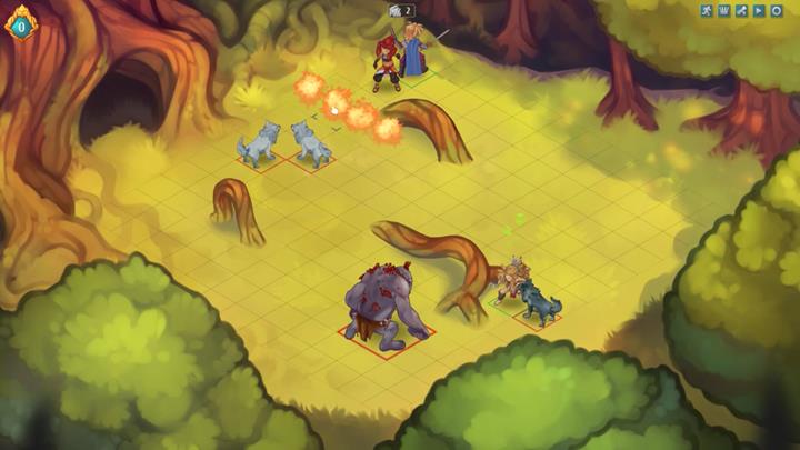 In the meantime, deal damage as Kay and retreat to hide behind the projecting tree root - Example battles | Dungeons and combat - Dungeons and combat - Regalia: Of Man and Monarchs Game Guide