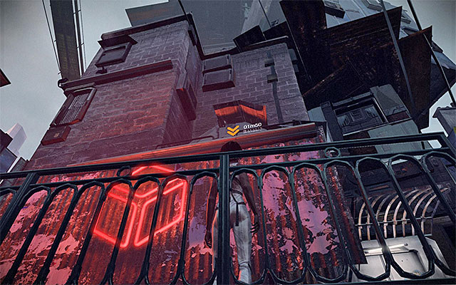 Turn around and approach the location in which you will notice an interactive ledge above Nilin's head - Reach the vicinity of Tommy's bar (part 1) - Episode 1 - Remember Me - Game Guide and Walkthrough