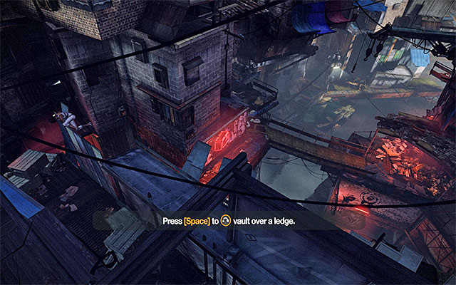 Finally, release all of the buttons and pres the jump key/button only - Reach the vicinity of Tommy's bar (part 1) - Episode 1 - Remember Me - Game Guide and Walkthrough