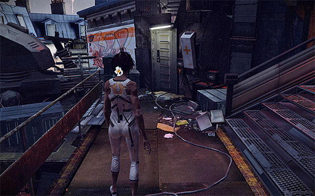 You can now return to the area where Nilin needs to perform a simple jump - Reach the vicinity of Tommy's bar (part 1) - Episode 1 - Remember Me - Game Guide and Walkthrough