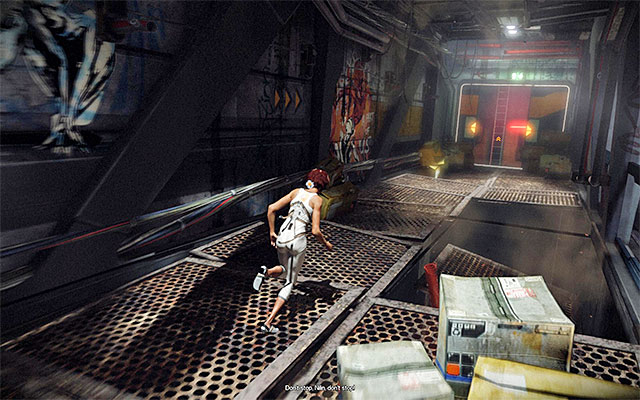 Get ready because, soon after you see a short cutscene, you will have to get out of the unstable catwalks as quickly as possible - Reach the vicinity of Tommy's bar (part 2) - Episode 1 - Remember Me - Game Guide and Walkthrough