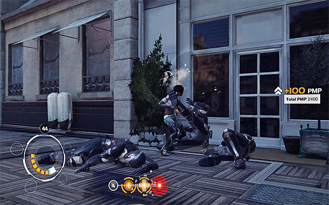 After Nilin goes out of the fury mode, start using the two available combos, while remembering to perform frequent dodges and finishing the overloaded enforcers off (Overload message) - Reach St. Michael's rotunda - Episode 2 - Remember Me - Game Guide and Walkthrough