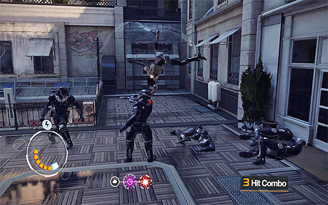 Start attacking various enforcers and try to make a regular use of the combination that includes the Cooldown Pressens - Reach St. Michael's rotunda - Episode 2 - Remember Me - Game Guide and Walkthrough