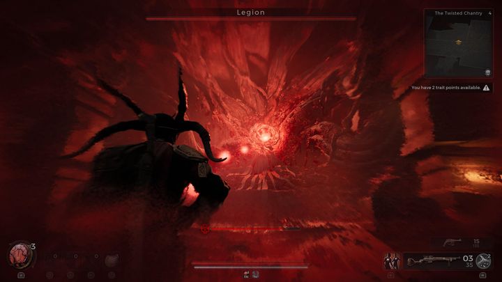 You'll deal more damage to the boss if you shoot it while the center of the disc starts glowing red - Remnant 2: How to beat the Legion? - Yaesha - Remnant 2 Guide
