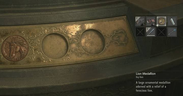 Once you get the three medallions, place them into the statue in the main hall - Collect 3 medallions task | Police station in Resident Evil 2 - Walkthrough - Resident Evil 2 Guide