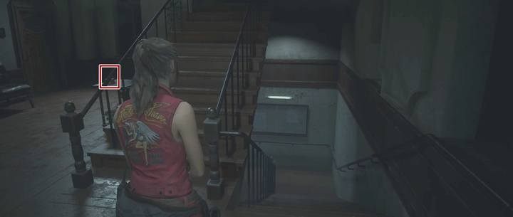 Near the stairs you will find a figurine - a raccoon to shoot down (its a secret). - Obtaining the key card; Escaping the station | Police station in Resident Evil 2 - Claires path - Resident Evil 2 Guide