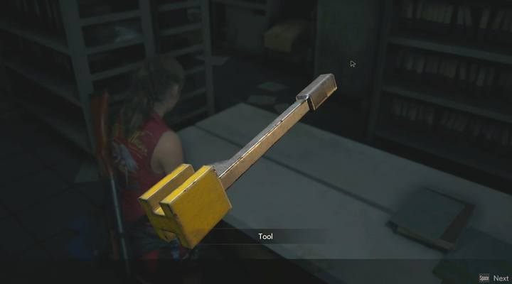 A tool for the jack. - Obtaining the key card; Escaping the station | Police station in Resident Evil 2 - Claires path - Resident Evil 2 Guide