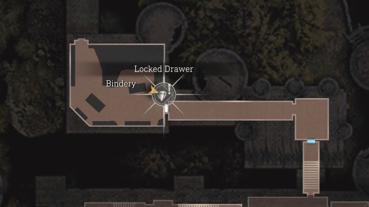 Interactive Map: Castle Locked Drawer #2 - Bindery - Resident Evil 4 Remake: Locked Drawers map - Castle - Secrets - Resident Evil 4 Remake Guide