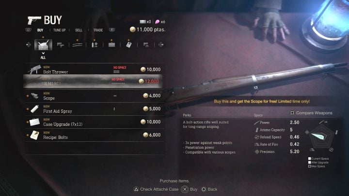 This weapon can be bought from the merchant - Resident Evil 4 Remake: List of all weapons - Basics - Resident Evil 4 Remake Guide