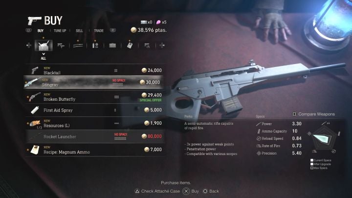 The semi-automatic rifle is available for purchase from the merchant starting from chapter 7, which is when you reach Castle - Resident Evil 4 Remake: List of all weapons - Basics - Resident Evil 4 Remake Guide