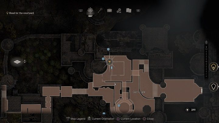 To find the third medallion, head upstairs - Resident Evil 4 Remake: Destroy the Blue Medallions 3 - Blue Medallions - Resident Evil 4 Remake Guide