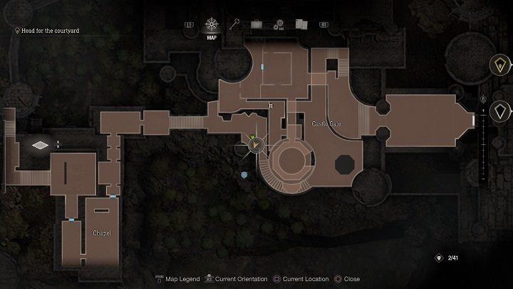 The sixth and final medallion can be found at the beginning of the location, where you were attacked by the catapult for the first time - Resident Evil 4 Remake: Destroy the Blue Medallions 3 - Blue Medallions - Resident Evil 4 Remake Guide