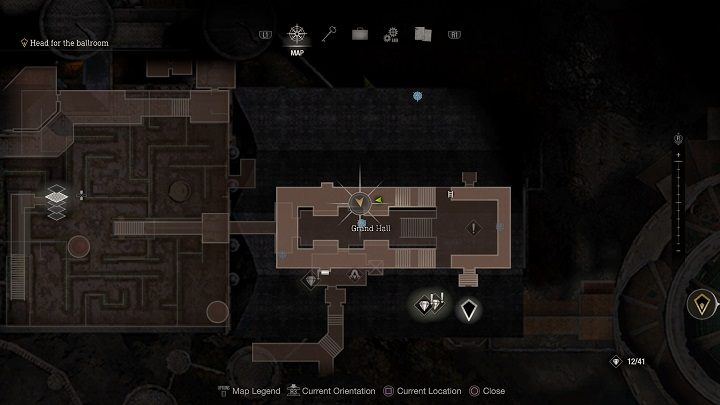 To reach the first medallion, go to the upper floor of the Great Hall - Resident Evil 4 Remake: Destroy the Blue Medallions 4 - Blue Medallions - Resident Evil 4 Remake Guide