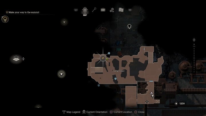 The next medallion is in the northwest corner of Cargo Depot - Resident Evil 4 Remake: Destroy the Blue Medallions 5 - Blue Medallions - Resident Evil 4 Remake Guide