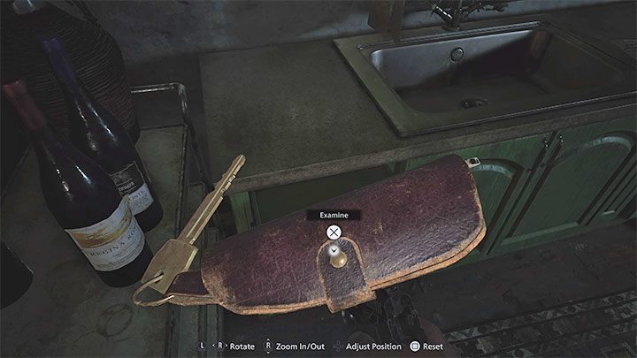 Do not close the preview of this key, as the newly acquired item requires thorough examination (use the Examine option) - Resident Evil Village: Luizas House - walkthrough - Village - 1st visit - Resident Evil Village Guide