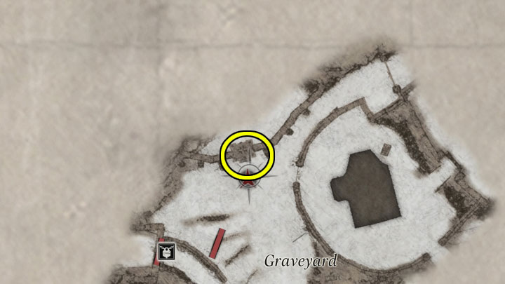 You can now return to the gate containing two crest slots, which, as a reminder, is located in the Graveyard showcased in the pictures above - Resident Evil Village: Luizas House - walkthrough - Village - 1st visit - Resident Evil Village Guide