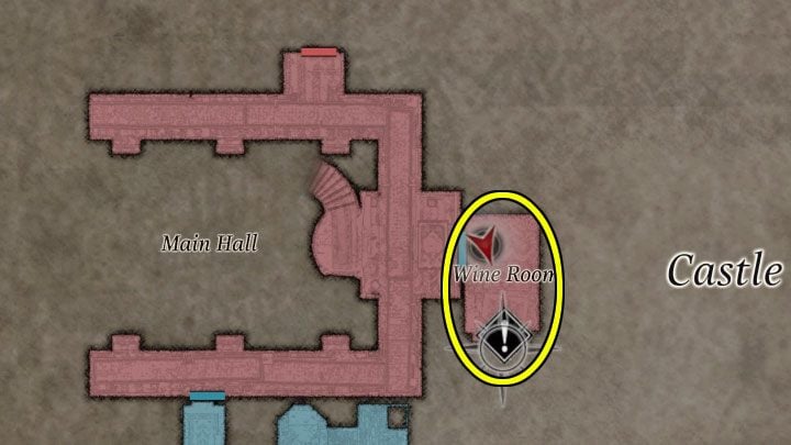 From the dining room, you can head towards the Main Hall - Resident Evil Village: Exploring the Castle Chambers - walkthrough, solution - Dimitrescu Castle - Resident Evil Village Guide